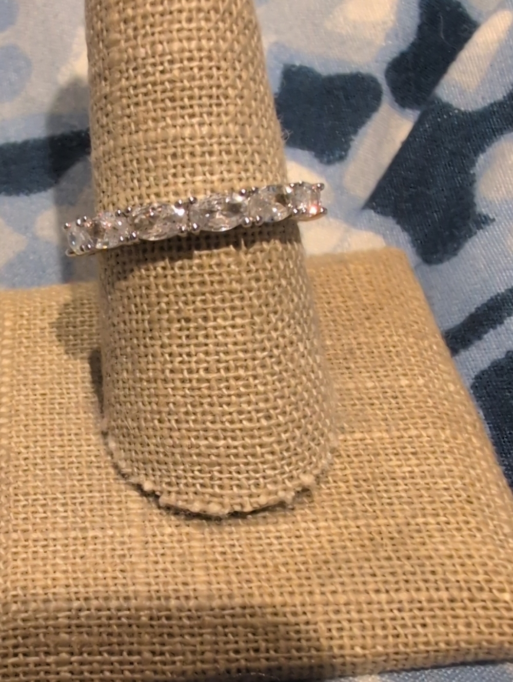 NEW! PBJ White Gold Plated Women's CZ Eternity Band